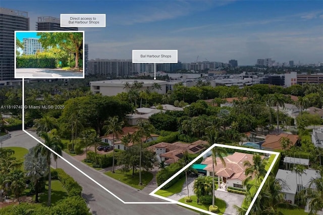 96 Bal Cross Dr, Bal Harbour, FL 33154 - view of urban area featuring property parcel outlined