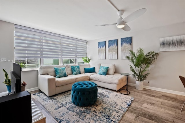 2781 Taft St Unit 308, Hollywood, FL 33020 - living room with a ceiling fan and wood finished floors