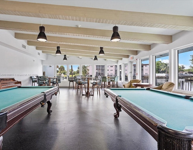 2781 Taft St Unit 308, Hollywood, FL 33020 - rec room with billiards table and rubber floors