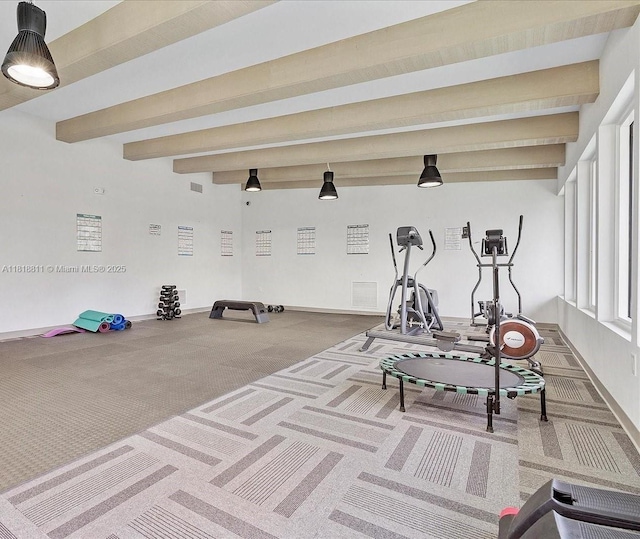 2781 Taft St Unit 308, Hollywood, FL 33020 - exercise area featuring carpet flooring and baseboards