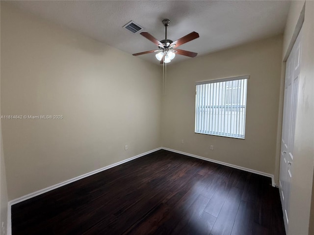 15875 SW 52nd St, Miramar, FL 33027 - empty room featuring a ceiling fan and dark wood-style floors