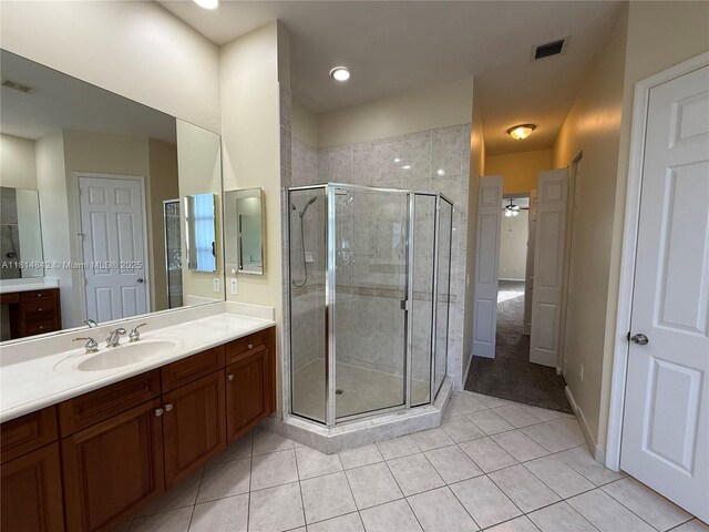 15875 SW 52nd St, Miramar, FL 33027 - full bath with vanity, a shower stall, and tile patterned flooring