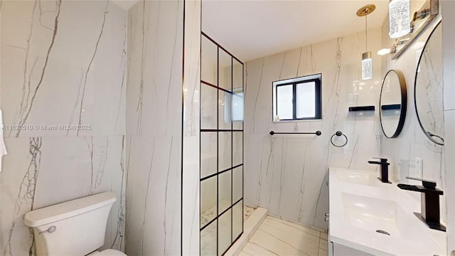 220 SW 8th Ave, Hallandale Beach, FL 33009 - full bath with tile walls, double vanity, and a marble finish shower