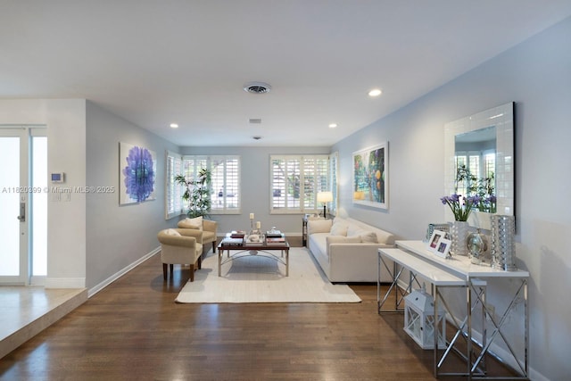11900 SW 72nd Pl, Pinecrest, FL 33156 - living room with dark wood finished floors and recessed lighting
