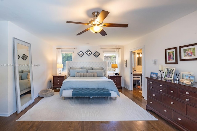 11900 SW 72nd Pl, Pinecrest, FL 33156 - bedroom featuring dark wood-style flooring and ceiling fan