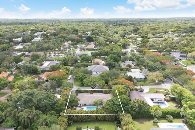 11900 SW 72nd Pl, Pinecrest, FL 33156 - aerial view of residential area featuring property parcel outlined and a pool area