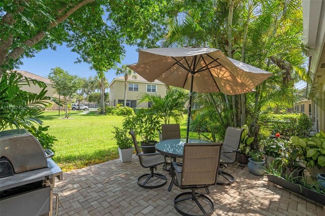 12006 SW 2nd St, Pembroke Pines, FL 33025 - view of patio featuring outdoor dining space and a grill