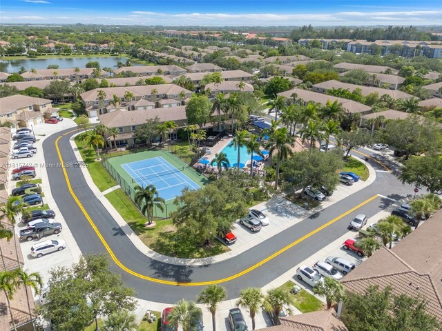 12006 SW 2nd St, Pembroke Pines, FL 33025 - aerial perspective of suburban area with a large body of water and a pool