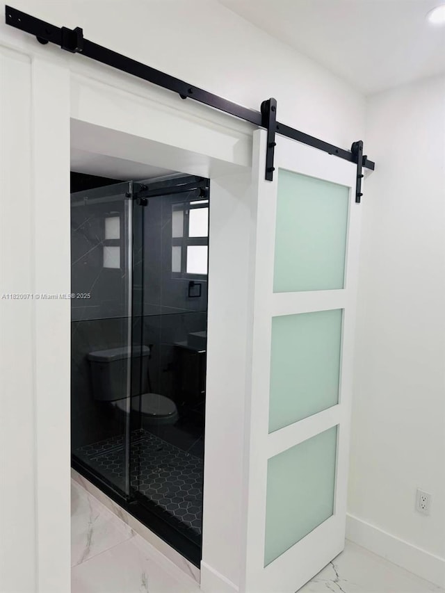 543 E 61st St, Hialeah, FL 33013 - full bath with marble look tiles and a stall shower