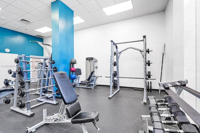 100 Bayview Dr Unit 1223, Sunny Isles Beach, FL 33160 - workout area featuring a drop ceiling