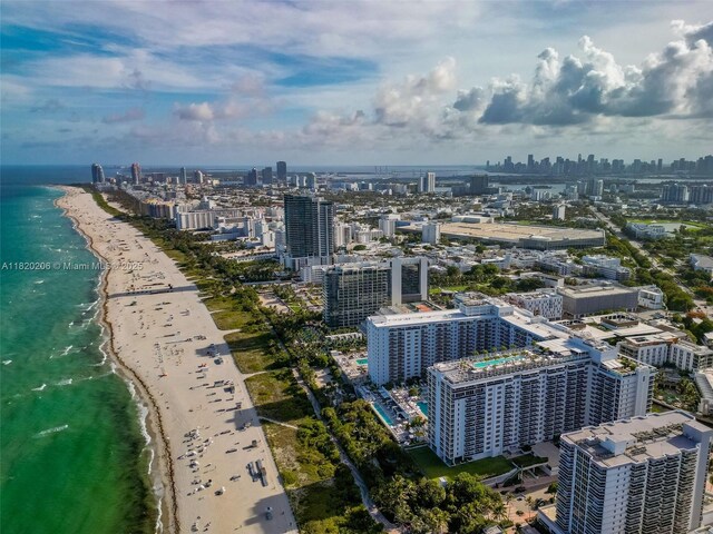 102 24th St Unit Ph-1706, Miami Beach, FL 33139 - drone / aerial view of city skyline and expansive beach