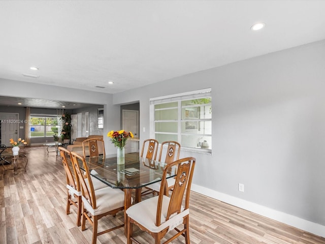 1805 N 23rd Ave, Hollywood, FL 33020 - dining area featuring light wood-style floors and recessed lighting
