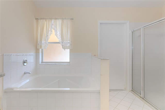 16176 NW 14th Ct, Pembroke Pines, FL 33028 - full bath with a stall shower, a garden tub, and tile patterned flooring