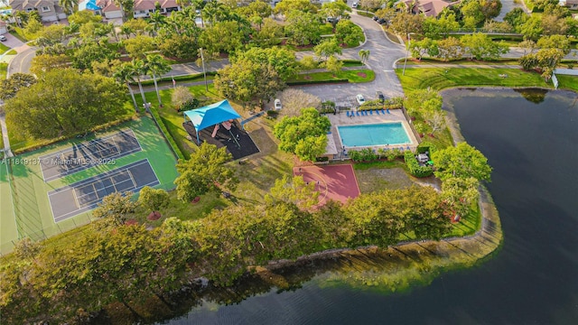 16176 NW 14th Ct, Pembroke Pines, FL 33028 - aerial perspective of suburban area with a nearby body of water and a pool