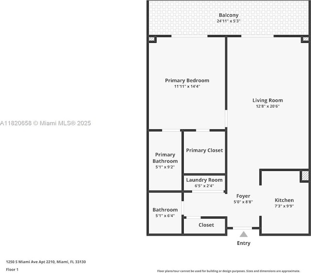 1250 S Miami Ave Unit 2210, Miami, FL 33130 - view of home floor plan