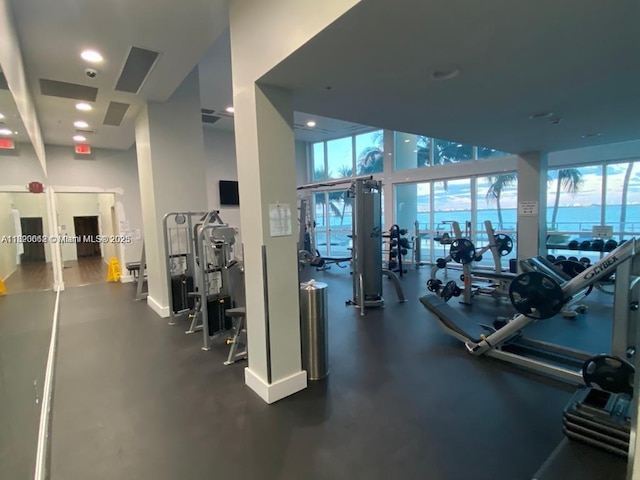 665 NE 25th St Unit 1102, Miami, FL 33137 - gym featuring healthy amount of natural light and recessed lighting