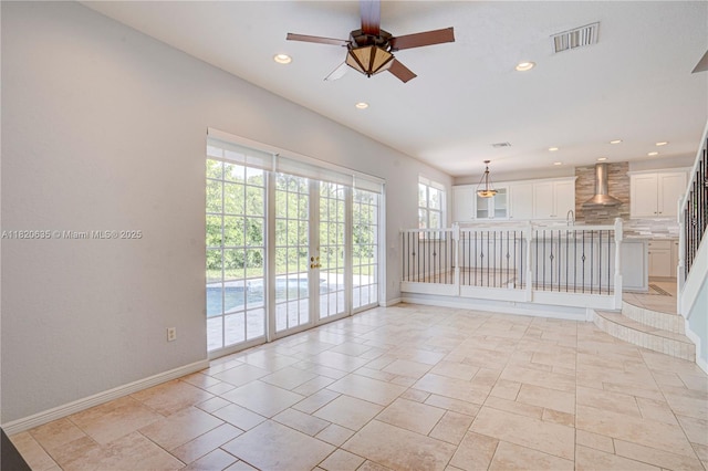 4801 SW 158th Ave, Miramar, FL 33027 - spare room with french doors, recessed lighting, and ceiling fan