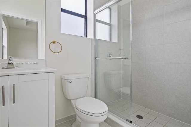 3411 W 112th Ter, Hialeah, FL 33018 - full bathroom with a stall shower, vanity, and tile patterned flooring