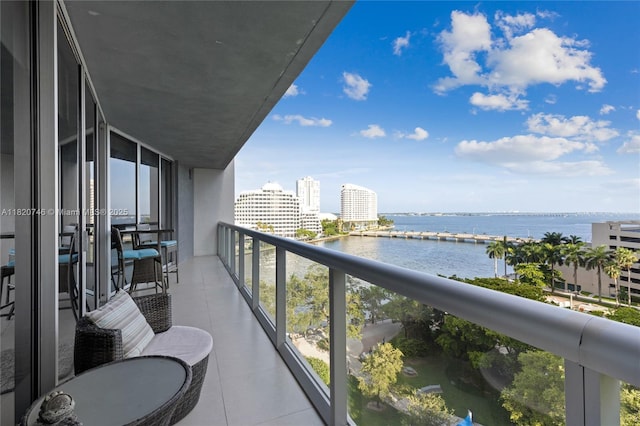 495 Brickell Ave Unit 905, Miami, FL 33131 - balcony featuring a water view and a city view