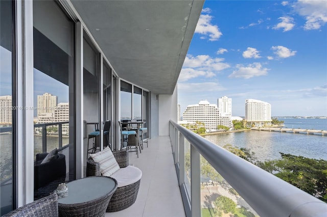 495 Brickell Ave Unit 905, Miami, FL 33131 - balcony with a city view and a water view