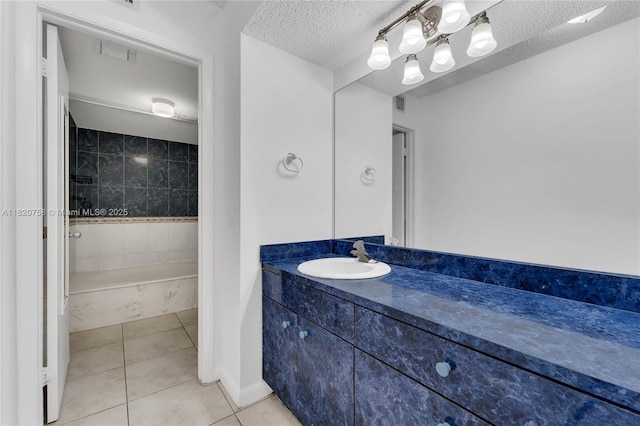 14388 SW 96th Ln, Miami, FL 33186 - full bath featuring vanity, tile patterned floors, tub / shower combination, and a textured ceiling