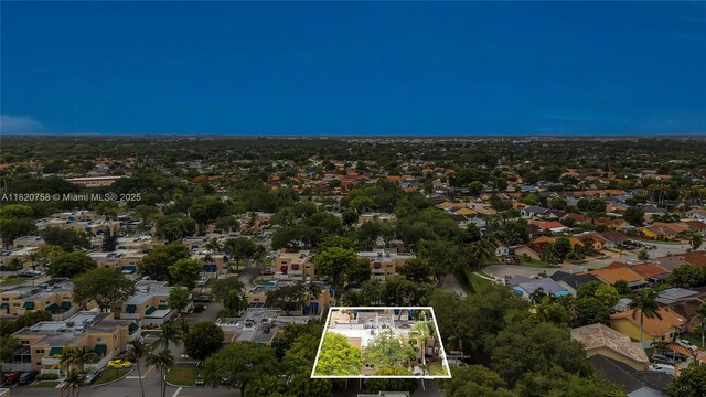 14388 SW 96th Ln, Miami, FL 33186 - aerial perspective of suburban area featuring property boundaries highlighted