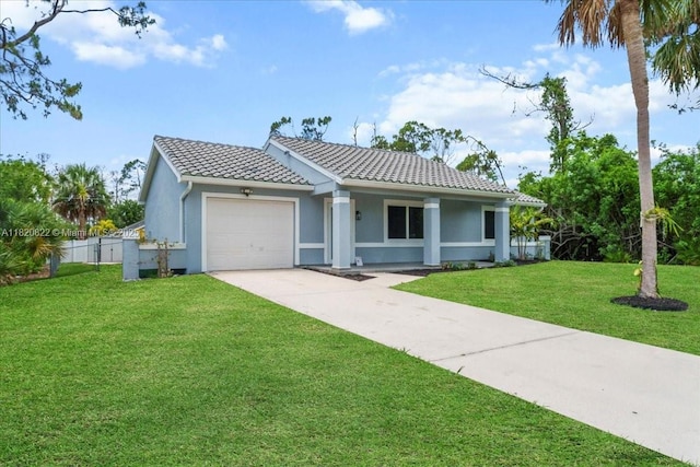 18125 Wintergarden Ave, Port Charlotte, FL 33948 - ranch-style home featuring an attached garage, a tile roof, driveway, and stucco siding