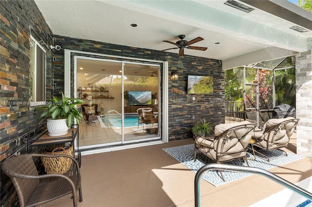1971 Landing Way, Weston, FL 33326 - view of patio featuring ceiling fan