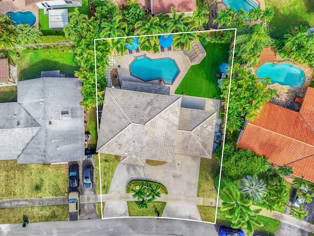 12821 SW 148th St Rd, Miami, FL 33186 - view of property location featuring a pool area and property parcel outlined