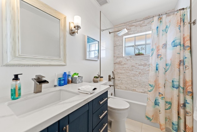 12821 SW 148th St Rd, Miami, FL 33186 - full bath with vanity, shower / tub combo with curtain, and tile patterned flooring
