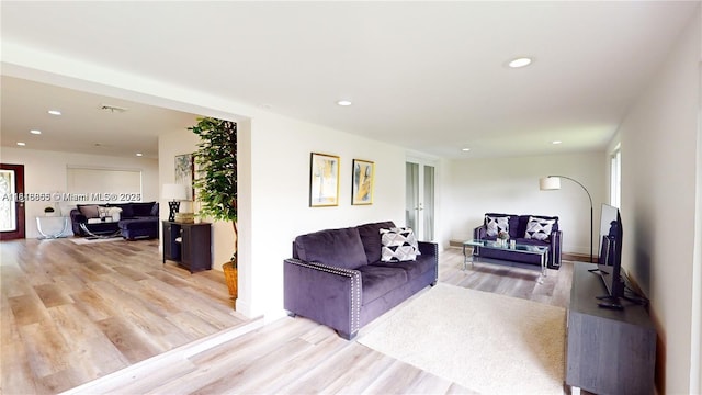 2116 NW 3rd Ave, Wilton Manors, FL 33311 - living area featuring light wood-style flooring and recessed lighting