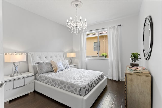10985 Canary Island Ct, Plantation, FL 33324 - bedroom with a chandelier and dark wood-style flooring