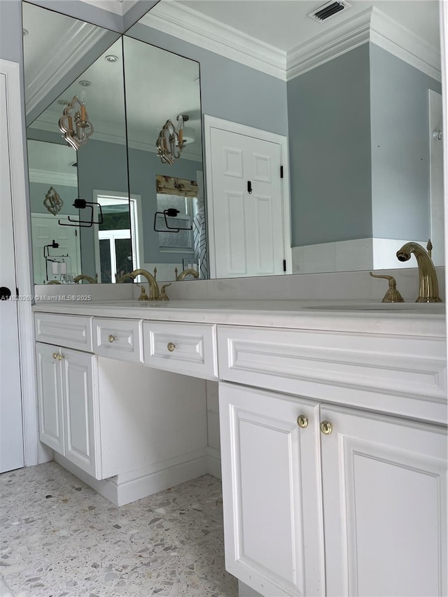 1290 Ginger Cir, Weston, FL 33326 - bathroom with double vanity and crown molding