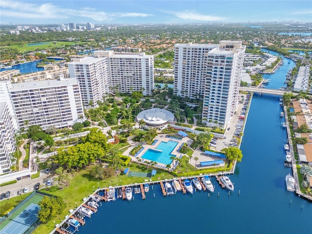 2500 Parkview Dr Unit 1717, Hallandale Beach, FL 33009 - view of urban area featuring a nearby body of water and numerous boat docks