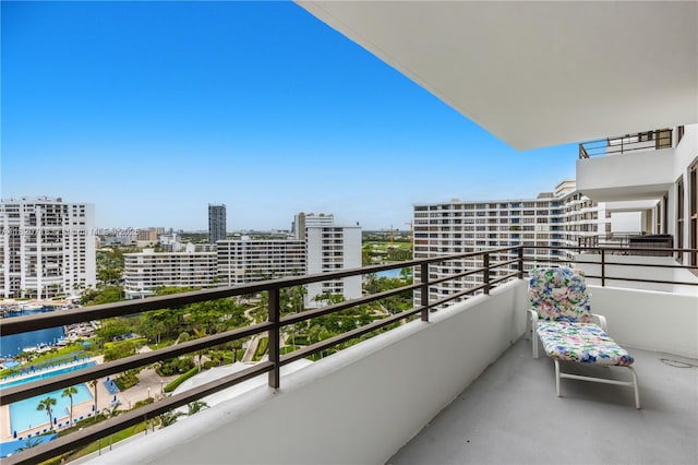 2500 Parkview Dr Unit 1717, Hallandale Beach, FL 33009 - balcony featuring a view of city and view of pool area
