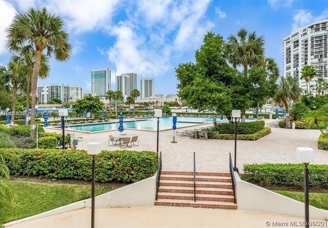 2500 Parkview Dr Unit 1717, Hallandale Beach, FL 33009 - community pool featuring a view of city