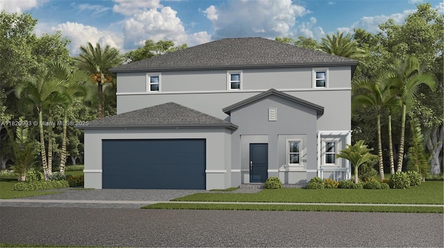 19531 SW 340th St, Miami, FL 33034 - view of front of home featuring stucco siding, decorative driveway, a front lawn, and a garage