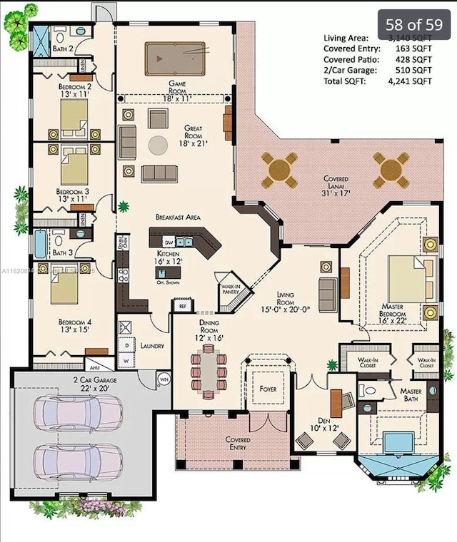 17038 N 61st Pl N, Loxahatchee, FL 33470 - view of home floor plan