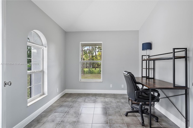 17038 N 61st Pl N, Loxahatchee, FL 33470 - tiled home office with baseboards