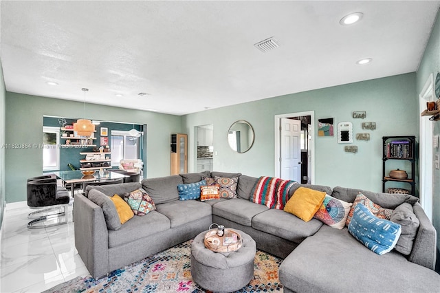 651 E Evanston Cir, Fort Lauderdale, FL 33312 - living area with marble finish flooring and recessed lighting