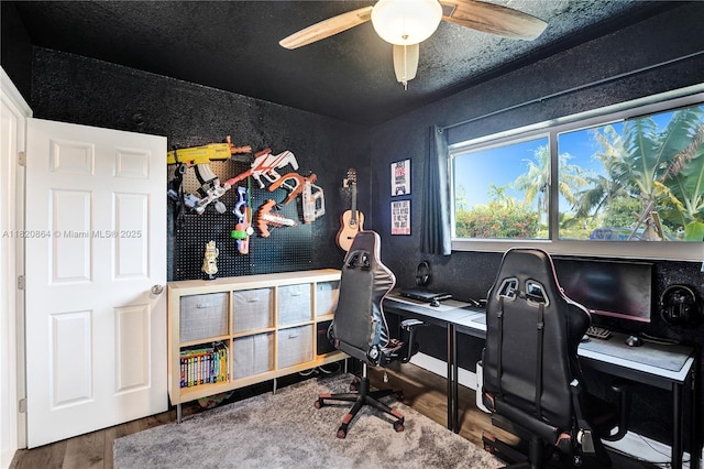 651 E Evanston Cir, Fort Lauderdale, FL 33312 - office with ceiling fan and wood finished floors
