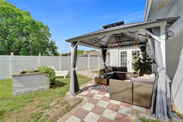 651 E Evanston Cir, Fort Lauderdale, FL 33312 - view of patio / terrace featuring an outdoor living space and a gazebo