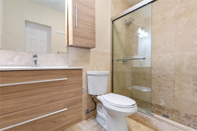 918 NE 6th St, Hallandale Beach, FL 33009 - bathroom featuring a shower stall, vanity, and tile patterned flooring