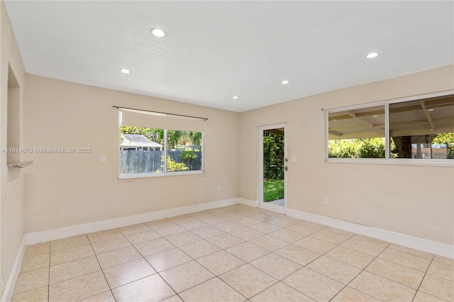 918 NE 6th St, Hallandale Beach, FL 33009 - unfurnished room with recessed lighting and tile patterned flooring
