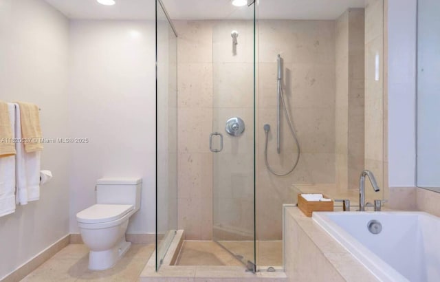 485 Brickell Ave Unit 3410, Miami, FL 33131 - full bath with a bath, a shower stall, and recessed lighting