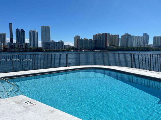 4000 NE 168th St Unit 110A, North Miami Beach, FL 33160 - community pool with a view of skyline and a water view