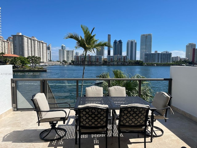 4000 NE 168th St Unit 110A, North Miami Beach, FL 33160 - balcony with a skyline view and a water view