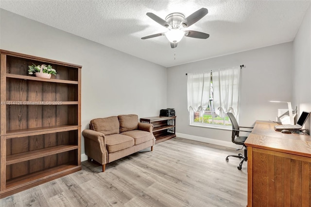 5655 NW 86th Ave, Coral Springs, FL 33067 - office space featuring light wood-style flooring, a ceiling fan, and a textured ceiling