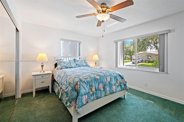 1081 NW 89th Ave, Plantation, FL 33322 - bedroom with carpet, multiple windows, and ceiling fan