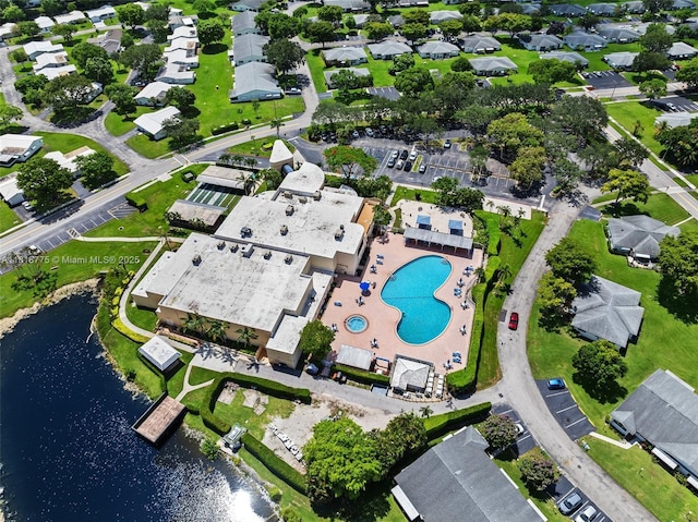 1081 NW 89th Ave, Plantation, FL 33322 - aerial view of property and surrounding area featuring a large body of water and a pool